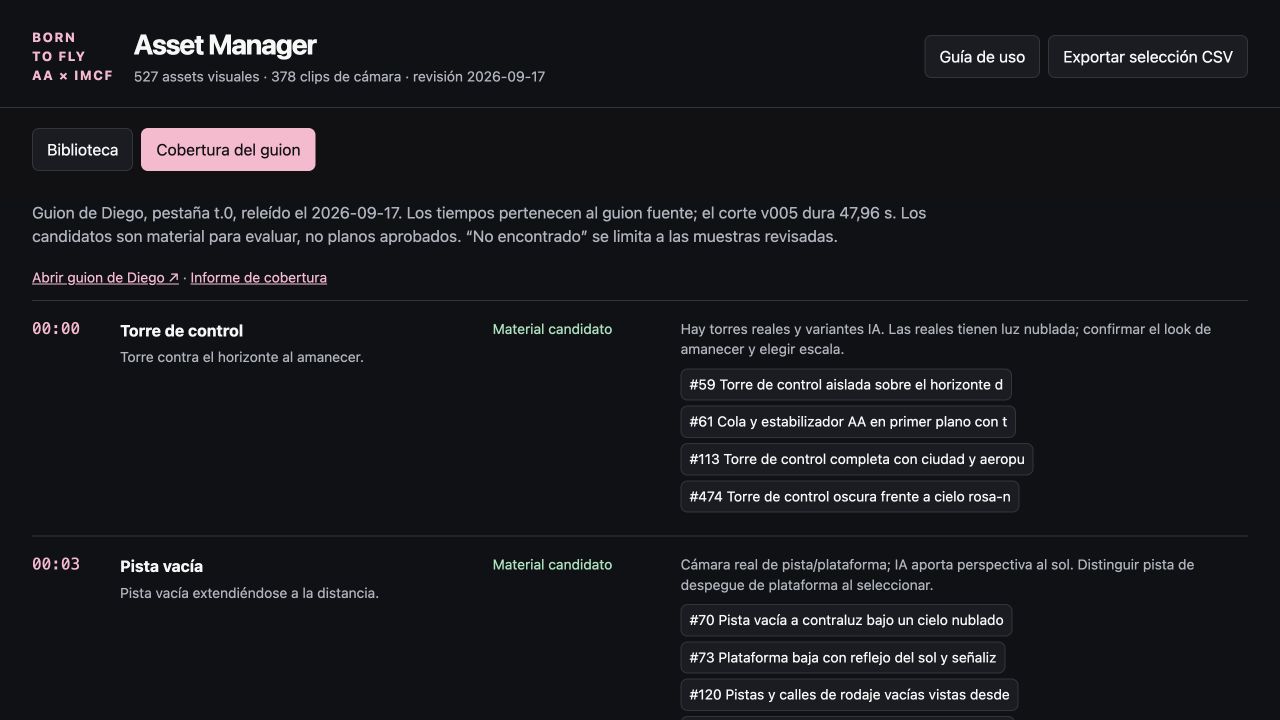 Conectar cada escena con sus opciones.