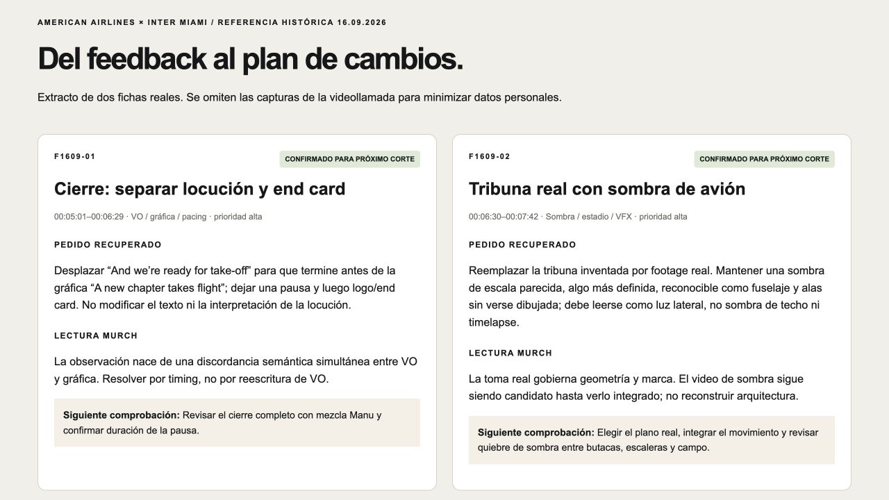 Del comentario a una decisión que se puede seguir.