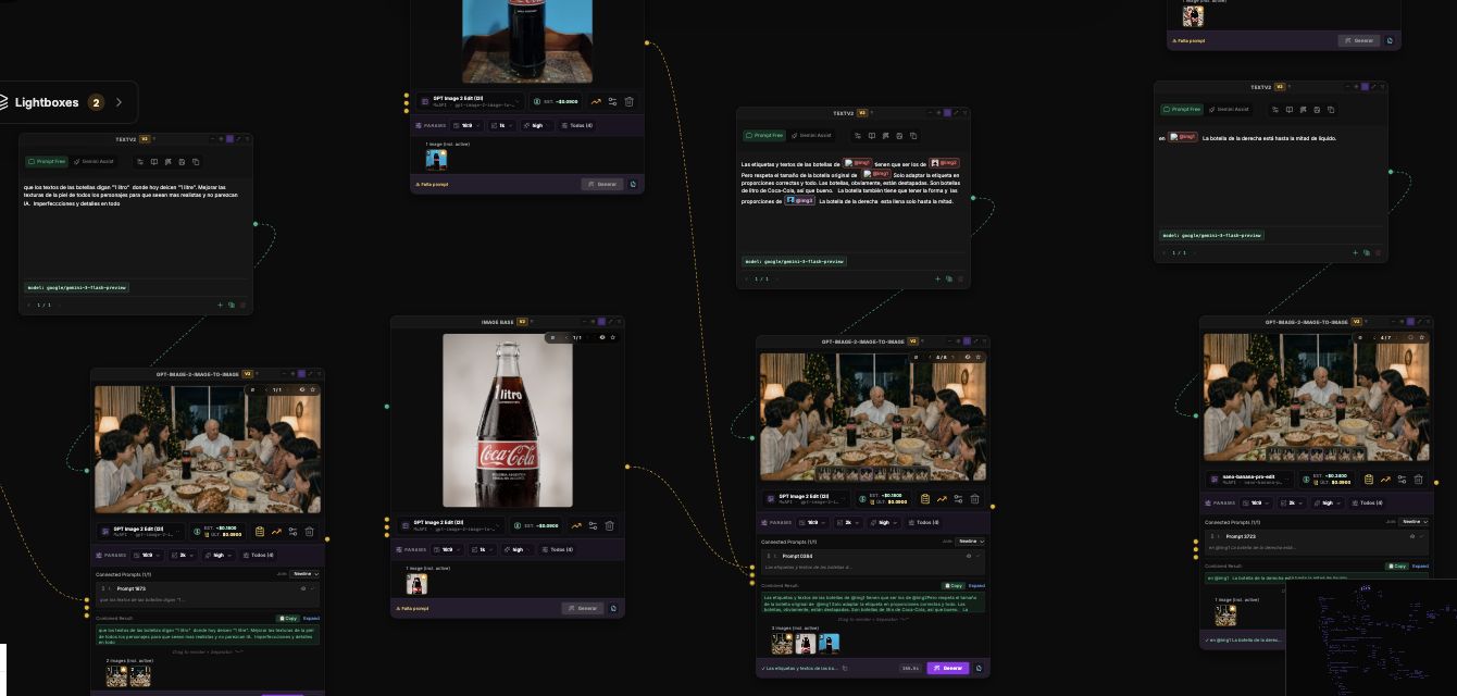 Coca-Cola · una referencia conecta el proceso · captura de la interfaz.